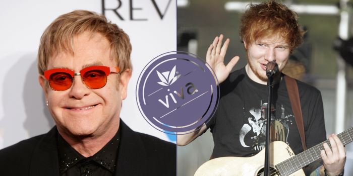 photos of Elton John and Ed Sheeran